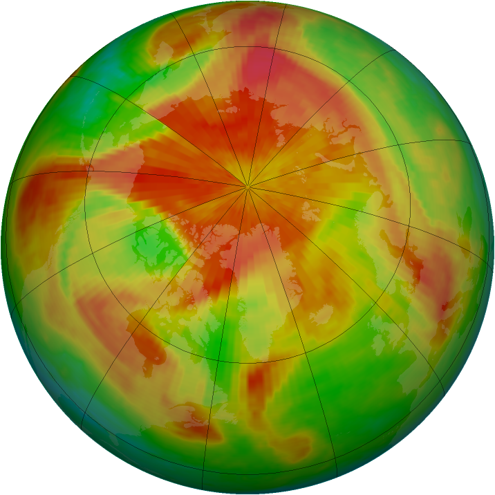 Arctic ozone map for 14 April 2001